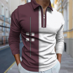 Polos&auml;rgid Meeste pikkade varrukatega 4 n&ouml;&ouml;biga prindi Uus meeste polos&auml;rk pikkade varrukatega lukuga T-s&auml;rk top 3XL