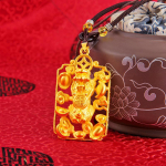 Ingot Pixiu Tag Sand kuldne meeste ja naiste kaelakee Pixiu ripats, vasega kaetud 24k kullaga kaelakee