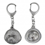 Bichon Frise, Bichon Tenerife, Bichon a poil frise - Silver-plated key ring with dog, handbag decoration, backpack pendant by Art-Dog brand