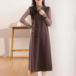 Naiste ka&scaron;miirkleit Qinghe ka&scaron;miir 30% ka&scaron;miir 70% vill s&uuml;gis-talvine ka&scaron;miir seelik pehme ja soe L tumepruun v&auml;rv