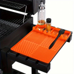 Grillmatt- k&uuml;lgriiulimatt Blackstone'i silikoonist grillipadja jaoks v&auml;ligrillk&ouml;&ouml;gi leti jaoks, suur silikoonist spaatliga matt tilgutipadjaga, Grill Mat- Side Shelf Mat