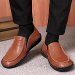 Meeste slip-on mokassiinid, s&otilde;idujalatsid, vabaaja looferid, retro, k&auml;sitsi valmistatud, mustad, laiad kingad isale, suur suurus 46 pruun