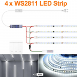 Nutikas adresseeritav piksliga LED-ribavalgusti 120LED/M 24V WS2811 voolava vee voolu j&auml;litav LED-valguslint ruumi treppide seinakaunistamiseks 5M-4PC
