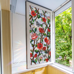 Floral Static Window Cling, Decorative, Practical Easy to Use Film Sticker for