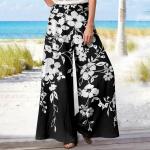 Naiste 9-p&uuml;kstega vabaaja vabad, k&otilde;rge v&ouml;&ouml;kohaga puuvillased linasest laia s&auml;&auml;rega pikad taskutega p&uuml;ksid L sinine