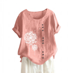 Naiste puuvillane ja linane suve ja s&uuml;gise retro vabaaja vaba puuvillane ja linane l&uuml;hikeste varrukatega T-s&auml;rk M