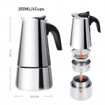 200/300 ml roostevabast terasest espresso perkolaator kohvimasin espressokanni kohvimasin 200ML