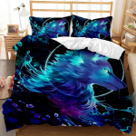 Wolfi tekikott 3D loomateemaline voodipesukomplekt Retro Cool Wild Wolf Blue Sky Double Queen Size Pehme pol&uuml;ester Qulit kate 70x133cm 2pcs