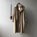 Elegantne klassikaline pikk mantel naistele s&uuml;gis &scaron;ikk kakiv&auml;rvi kaherealised taskud jakid Korea lihtsa disainiga vabaaja uued riided talvel S khaki