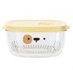 K&uuml;lmkapi hoiukarp, l&auml;bipaistev toiduklassi BPA-vaba multifilmi muster, lekkekindel v&auml;rske s&auml;ilivus kaanega k&uuml;lmikuga kollane