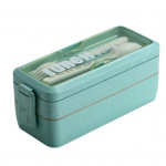 750ML/1000ML L&otilde;unakarp Kerge Lihtne Kaasas Kanda Kahe/Kolmekihiline Bento Karp Piknikule Kooli Kontorisse Dual Layer roheline