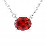 LOVA LOLA VAN DER KEEN - Solitaire kaelakee - Prestiižid ehted - S&uuml;nteetiline rubiin - 925 Sterling h&otilde;be - Naiste ehted