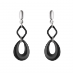 K&otilde;rvar&otilde;ngad - Henna - 925 Sterling Silver - Must keraamiline - Push-up s&uuml;steem - T&auml;iskasvanu