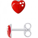 LEA &; ARTHUR &ndash; Laste k&otilde;rvar&otilde;ngad "PUNAS&Uuml;DAMINE" Mustriga 925 Sterling Silver Roodium Plated &; PUNANE email - jalutusk&auml;ru s&uuml;steem