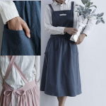 Puuvillane ja linane varrukateta p&otilde;lle k&ouml;&ouml;k toiduvalmistamiseks m&otilde;eldud riie t&auml;iskasvanutele armsad pinafore saastumisvastased p&otilde;lled pink