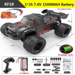 Uus KF18 1:14 4WD RC-auto maastikus&otilde;idukite kiire harjadeta mootor 2,4G kaugjuhtimispuldiga autode veoauto 75 km/h veoauto LED-valgusega m&auml;nguasja lastele kingitus 2S battery punane