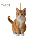 Akr&uuml;&uuml;list kassi ripats koos kaelapaelaga, mida on lihtne riputada Kerge disainiga armsad kiisu j&otilde;ulukaunistused oranž