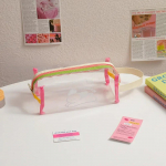 Armas t&uuml;drukute meik kosmeetikakott Reisi tualett-tarvete kott pliiatsikarp PVC veekindel l&auml;bipaistev pliiatsi kott &otilde;pilaste kirjatarbed must