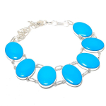 Arizona Turquoise Gemstone Handmade 925 Sterling Silver Necklace 18 p1e69