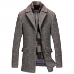Villased mantlid Meeste Salli Rev&auml;&auml;riga Lihtne Meeste Villane Mantel Business Casual Meeste mantel Soe Luksuslik mantel M-5XL XXXL kohv