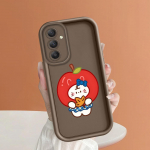 Pehme silikoonist ruudukujulise redeliga printimismustriga telefoni korpus T&auml;iskaanega kaamera p&otilde;rutuskindel kaitse kummist &uuml;mbris Samsungile Samsung M05 valge