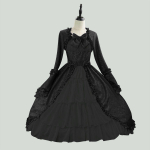 Gooti stiilis Lolita kleit naiste Kawaii v&ouml;&ouml;ripitskleit pikkade varrukatega printsesskleit Halloweeni kost&uuml;&uuml;mi kingitus t&uuml;drukutele S
