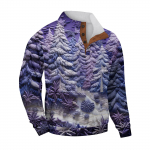 Meeste Retro Casual gradienttr&uuml;kiga kampsun XXXL lilla