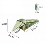 &Uuml;limalt kerge &uuml;hekohaline bivy-telk Veekindel 1-inimese telk telkimiseks, matkamiseks, seljakotireisiks roheline