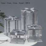 5 tk Ins l&auml;bipaistva pakendiga koogikarp, plastikust suur koogikarp, pakkimistarvikud s&uuml;nnip&auml;evaks pulmade maiustuste pagari&auml;ri pakkekarp as picture