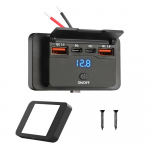 96W 4 porti 12/24V USB-C pistikupesa paneel kahe PD seinale kinnitatava autolaadija pistikupesa nupuga veekindla pistikupesa lisatarvikud autodele, veoautodele, paatidele, bussidele ja haagissuvilatele 2 QC 3.0 & 2 PD