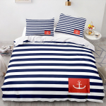Anchor Marine Voodipesu komplekt Ookean Meri 3D Tekikoti komplektid Tekk Voodipesu &Uuml;heinimese Kaheinimese Kuninga &Uuml;he Suurusega Sinine Laev Laev Lapsed EU Single 135x200cm white
