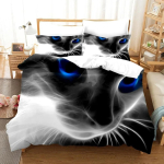 3D armsad hundid kass koer tr&uuml;kiga voodipesukomplekt armsad tekikatted voodikatted metsloomade h&otilde;imkondliku mustriga koos padjap&uuml;&uuml;rikutega kohandatav voodipesu EU Single 135x200cm black