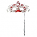 Fancy Party Masque Metalmask k&auml;eshoitava pulgaga poole n&auml;oga Veneetsia mask kivikividega naistele Meestele Ball Ball Mardi Gras Maskeraad