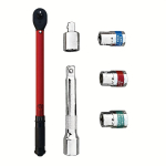 Komplekt 6 1/2 p&ouml;&ouml;rdemomendiv&otilde;tit - 20-230 N meetrit 17-19-21 mm h&uuml;lsi, 3/8 adapteri ja 1/2 pikendusvardaga 6 pieces 1/2 inch 20-230 Nm