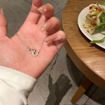 S&uuml;damekujulise ripatsiga kaelakee stiilis l&auml;ikiv kaelakett, tsirkoonist sisseehitatud rangluukett naistele, ehted kingitus 1pc