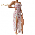 Naiste seksikad &ouml;&ouml;s&auml;rgid, kirsimahlaga pitsitud, s&uuml;gava V-kaelusega p&uuml;ksiriided, l&auml;bipaistvad &ouml;&ouml;s&auml;rgid. S valge