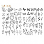 2 lehte vees lahustuvat tikandistabilisaatorit DIY pistepistega tikandipaber eeltr&uuml;kitud lillede, lehtede, loomade mustriga algajatele &otilde;mblushuvilistele D