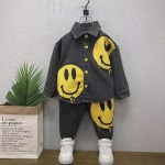 Uus stiil Smiley Face teksa&uuml;likond poistele, 1-3 aastat &ndash; kaheosaline kevad/s&uuml;gis beebiriietus. 80 cm