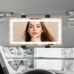 LED-meigipeegel autole LED-valgusti vanity-automaatne p&auml;ikesesirmi peegel USB-laadimise tagavaatepeegel kosmeetiline peegel miniautodele roosa