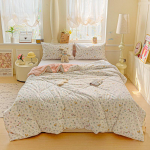 Kahekihiline puuvillane suvine tekk sojakiuga &ndash; masinpestav, jahutav, koomiksikujundusega tekk 110*150cm Summer Quilt (Random Pattern)