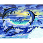 Peinture au num&eacute;ro - Initi&eacute;s : Dauphins au clai&hellip;