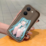 Pehme silikoonist ruudukujulise redeli mustriga telefoni&uuml;mbris, t&auml;ielikult kattev, kaamera p&otilde;rutuskindel kaitse, kummist &uuml;mbris Vivole Vivo V21 5G must