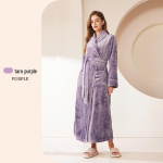 [2001 Uus] Eriti pikk paks unisex flanellist hommikumantel: S&uuml;gis/Talv, XL Korallfliisist Hommikumantel Extra Large