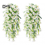 2 tk Kunstlikud rippuvad petuunia lilled UV-kindlad kunstlilled korduvkasutatavad simuleeritud petuuniad &otilde;ues pidulike pulmapeo kaunistuste jaoks 2pcs valge