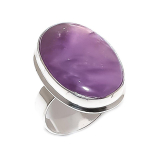 Natural Sage Amethyst Gemstone 925 Sterling Silver Jewelry Ring Size 8 r3t84