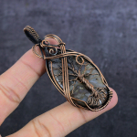 Laguna Lace Agate Handmade Copper Wire Wrap Jewelry Pendant 3.15 b8p78