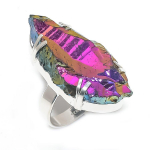 Peacock Titanium Aura Handmade 925 Sterling Silver Jewelry Ring Size 10 y9e16