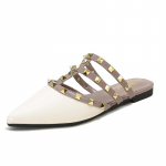 Suured suurused lameda tallaga naiste suvised lakknahast prantsuse kottpeaga pooleldi lohistavad temperamentsed naiste kingad neetidega lohistatavad kingad 34 must