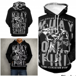 Huppar MMA Poks Kickpoks Muay Thai UFC Jakk Hupparid Komplekt Pikkade varrukatega Unisex Mehed Naised Treening&uuml;likonnad Treening Prindiga S