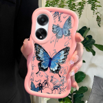 V&auml;rvitud muster Big Wave Edge pehme silikoon materjal Macaron telefoni &uuml;mbris p&otilde;rutuskindel kaitsev kummist &uuml;mbris OPPO Reno Realme jaoks OPPO A9X must